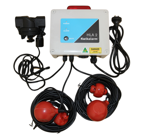 Kwikalarm High level alarm 2 c/w 15m Float Switch & Valve Shutoff